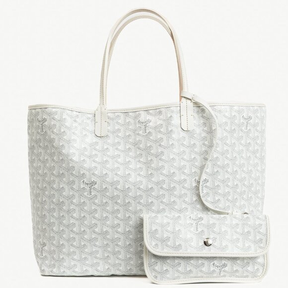 Goyard Saint Louis PM White Goyardine Canvas Tote - Picture 1 of 11